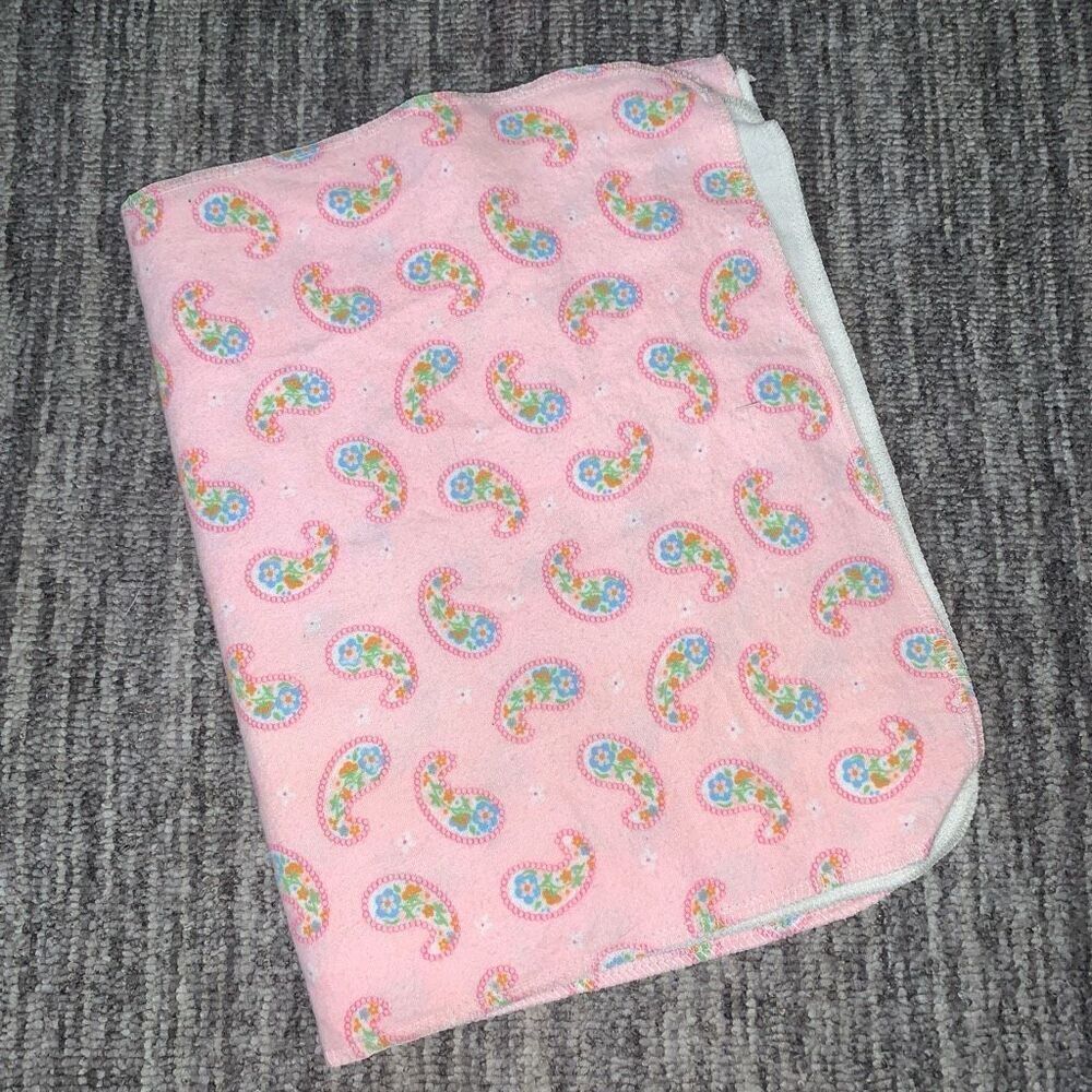 Lot of 4 Handmade Baby Girls Burp Cloths Cotton Pink Paisley‎ Design Gift New